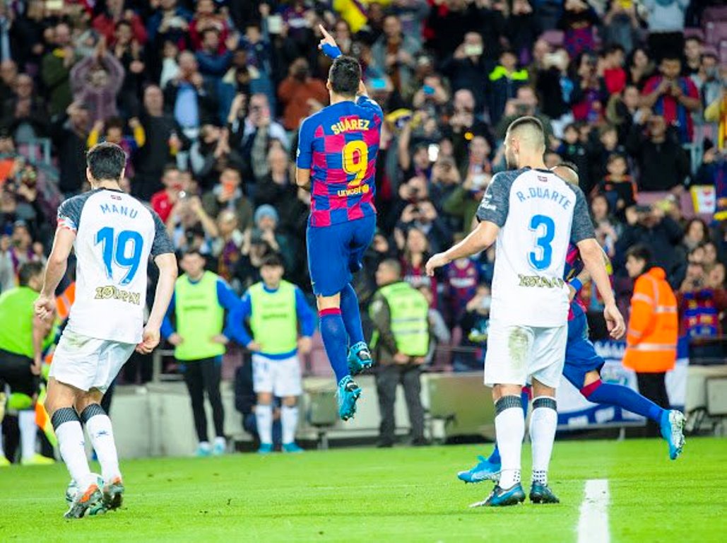 Un gol de Luis Suárez con el FC Barcelona, una escena que se repitió 198 veces foto: @LuisSuarez9